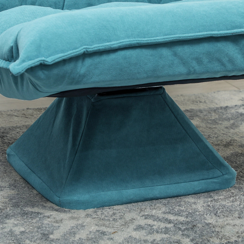 POLTRONA DA PAVIMENTO Girevole 62x70x95 cm Blu in Acciaio