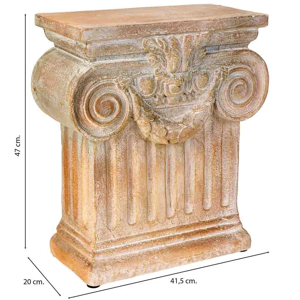 Colonna decorativa in magnesio invecchiato 41,5x20x47h cm