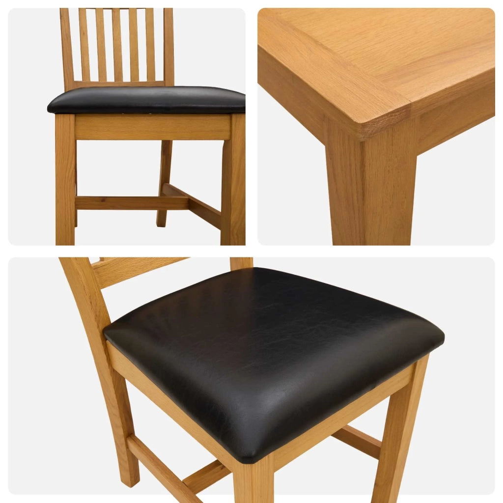 Set da pranzo 5 pz Nero Legno di Quercia Massello 3430352