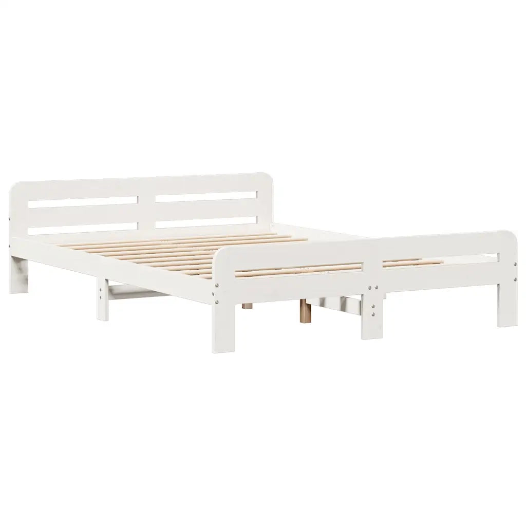vidaXL Letto Libreria senza Materasso Bianco 150x200 cm Legno di Pino