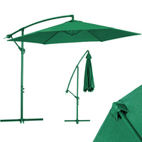 Ombrellone Giardino Decentrato 3x3Metri Full Verde Palo Metallo Gazebo Piscina