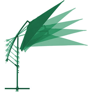 Ombrellone Giardino Decentrato 3x3Metri Full Verde Palo Metallo Gazebo Piscina