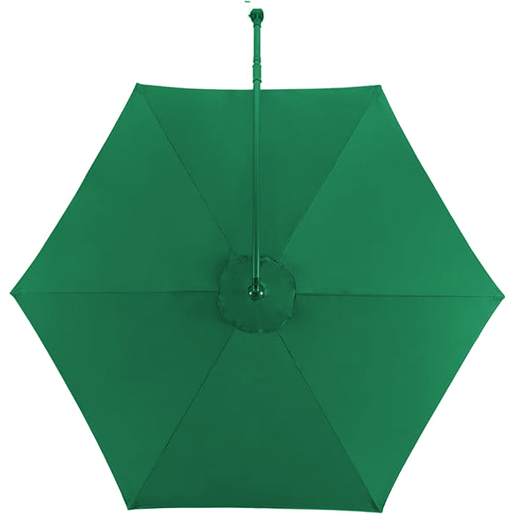 Ombrellone Giardino Decentrato 3x3Metri Full Verde Palo Metallo Gazebo Piscina