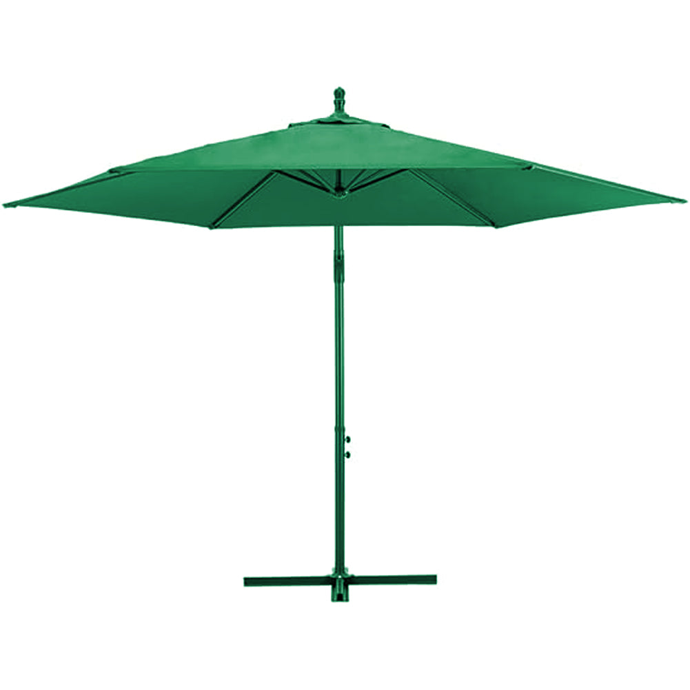 Ombrellone Giardino Decentrato 3x3Metri Full Verde Palo Metallo Gazebo Piscina