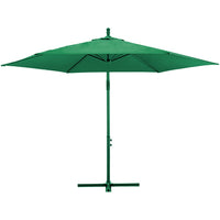 Ombrellone Giardino Decentrato 3x3Metri Full Verde Palo Metallo Gazebo Piscina