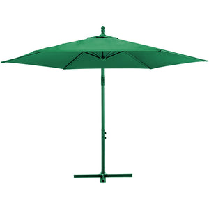 Ombrellone Giardino Decentrato 3x3Metri Full Verde Palo Metallo Gazebo Piscina