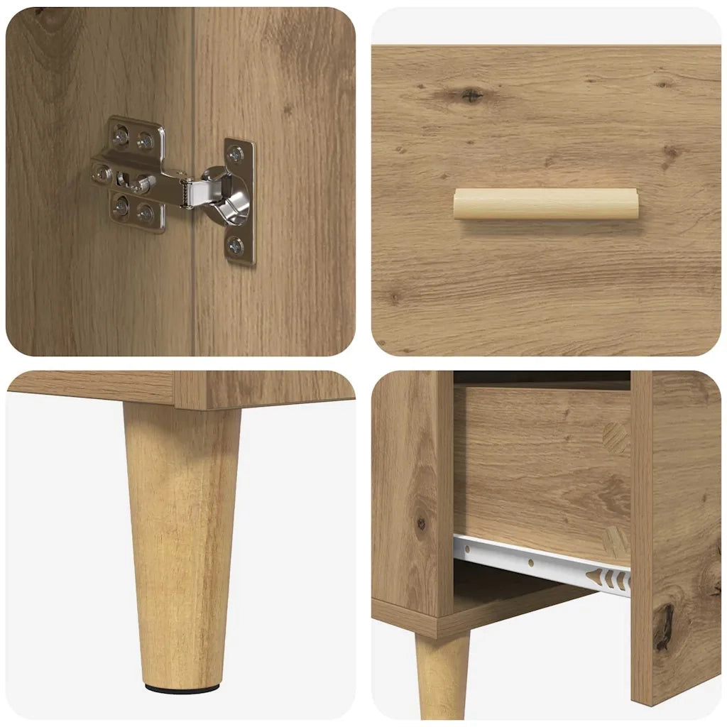 Credenza-Buffet-Armadio da cucina rovere artigianale 34 x 69.5 x 90 cm Legno multistrato