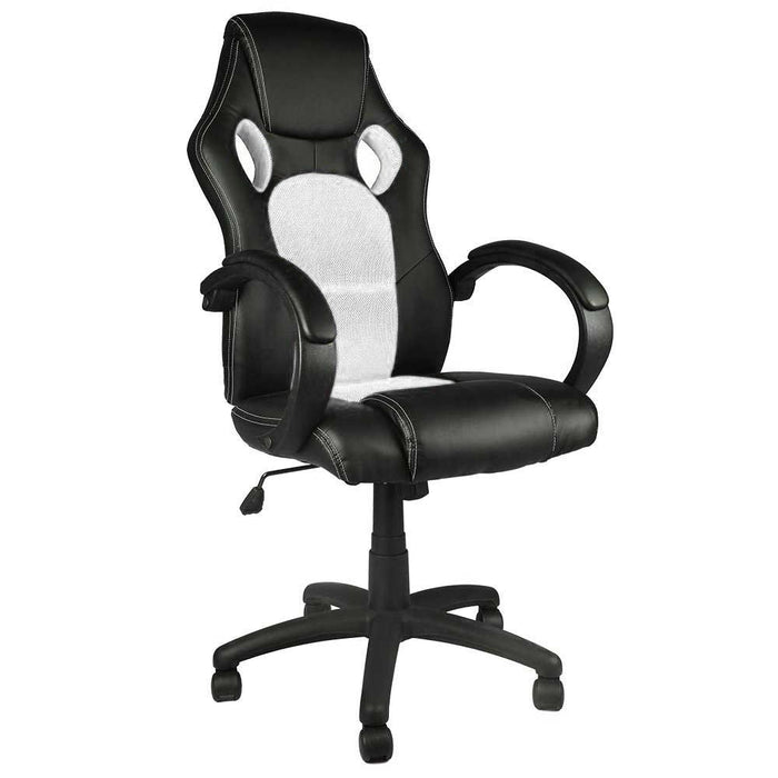 Sedia Gaming Poltrona Ufficio Direzionale 5Ruote Girevoli Sportiva Racer Nero Grigio