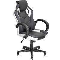 Sedia Gaming Poltrona Ufficio Direzionale 5Ruote Girevoli Sportiva Racer Nero Bianco