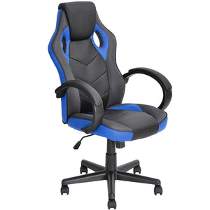 Sedia Gaming Poltrona Ufficio Direzionale 5Ruote Girevoli Sportiva Racer Nero Blu