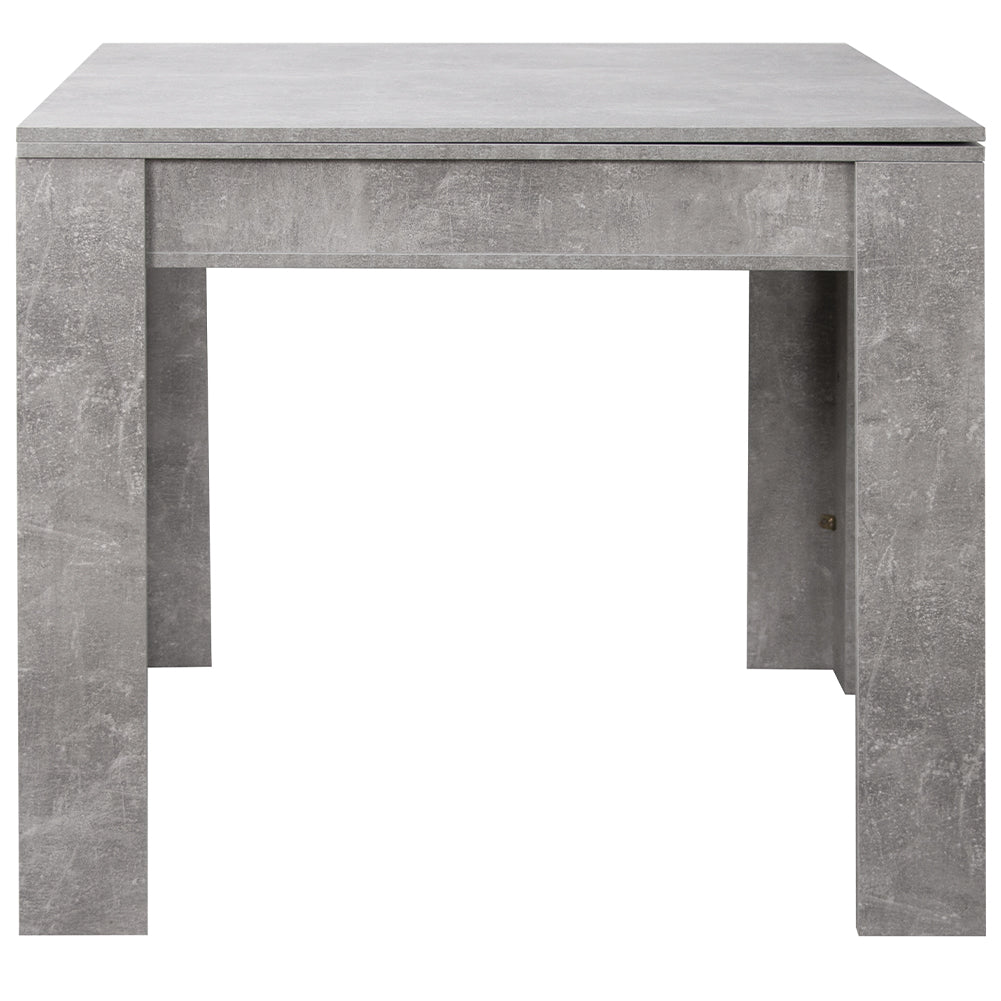 Tavolo da Pranzo Quadrato 90x90cm Allungabile a 180cm Apertura a Libro Cemento