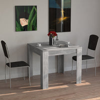 Tavolo da Pranzo Quadrato 90x90cm Allungabile a 180cm Apertura a Libro Cemento