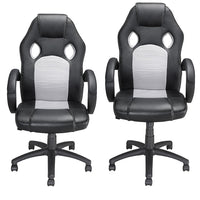 Sedia Gaming Poltrona Ufficio Direzionale 5Ruote Girevoli Sportiva Racer Nero Grigio