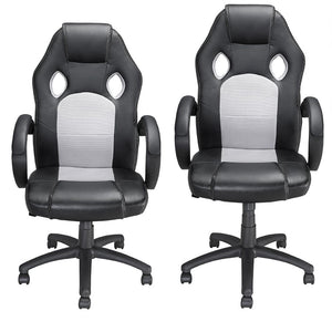 Sedia Gaming Poltrona Ufficio Direzionale 5Ruote Girevoli Sportiva Racer Nero Grigio