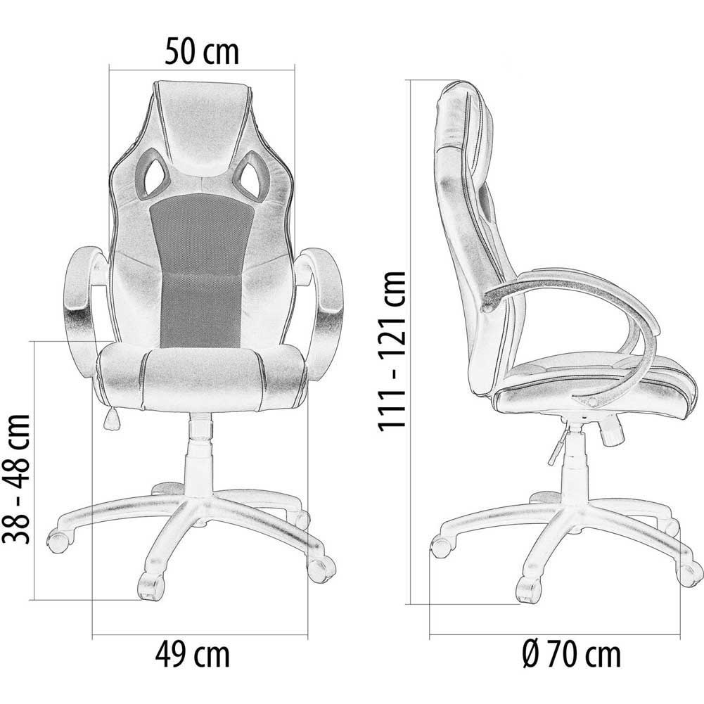 Sedia Gaming Poltrona Ufficio Direzionale 5Ruote Girevoli Sportiva Racer Nero Blu