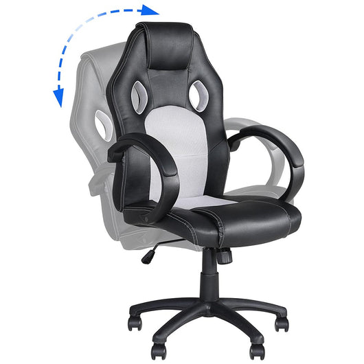 Sedia Gaming Poltrona Ufficio Direzionale 5Ruote Girevoli Sportiva Racer Nero Grigio