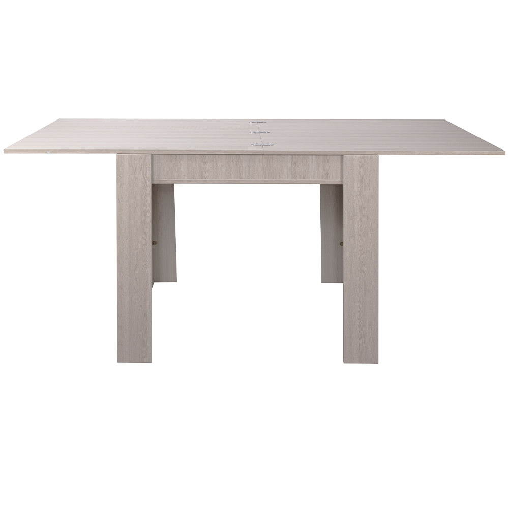 Tavolo da Pranzo Quadrato 90x90cm Allungabile a 180cm Apertura a Libro Tortora