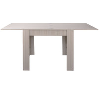 Tavolo da Pranzo Quadrato 90x90cm Allungabile a 180cm Apertura a Libro Tortora