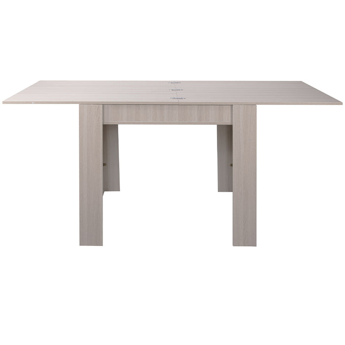 Tavolo da Pranzo Quadrato 90x90cm Allungabile a 180cm Apertura a Libro Tortora