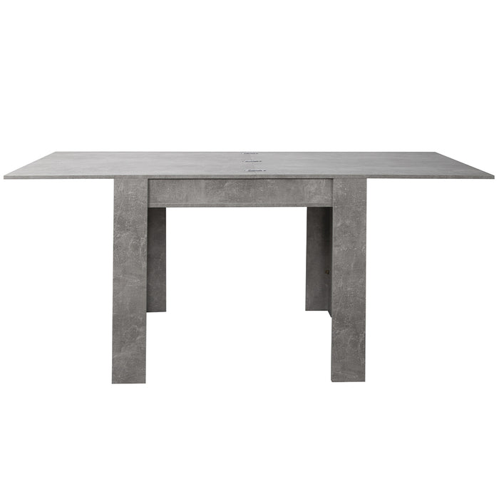 Tavolo da Pranzo Quadrato 90x90cm Allungabile a 180cm Apertura a Libro Cemento