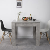 Tavolo da Pranzo Quadrato 90x90cm Allungabile a 180cm Apertura a Libro Cemento