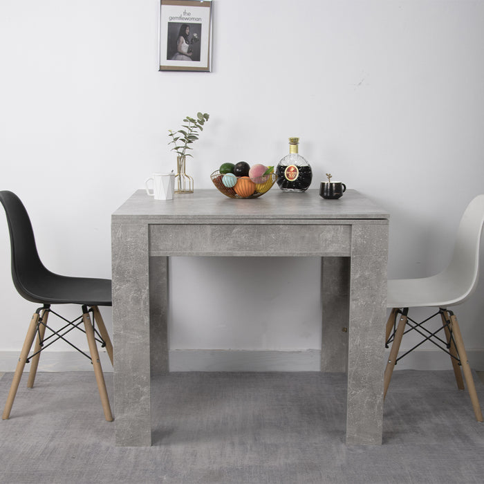 Tavolo da Pranzo Quadrato 90x90cm Allungabile a 180cm Apertura a Libro Cemento