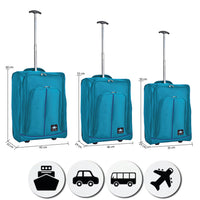 Set 3 Valigie Morbide Trolley da Viaggio Bagaglio a Mano con Ruote h50-55-60 cm
