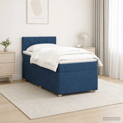 Letto box spring con materasso Blu 90 x 200 cm Tessuto 3452344