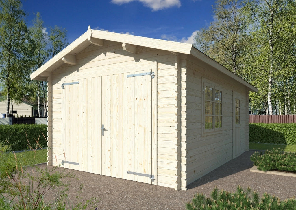 Garage in legno non trattato Tony 350X520
