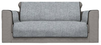 Copridivano con Copri Braccioli Seduta 60 cm in Poliestere Grigio Scuro