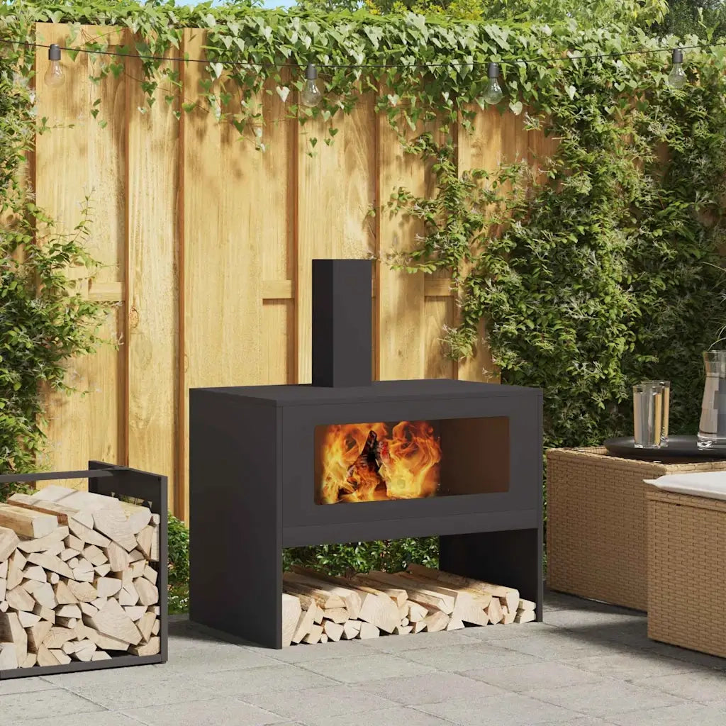 Focolare Nero 80 x 50 x 96 cm Acciaio laminato a freddo 858936