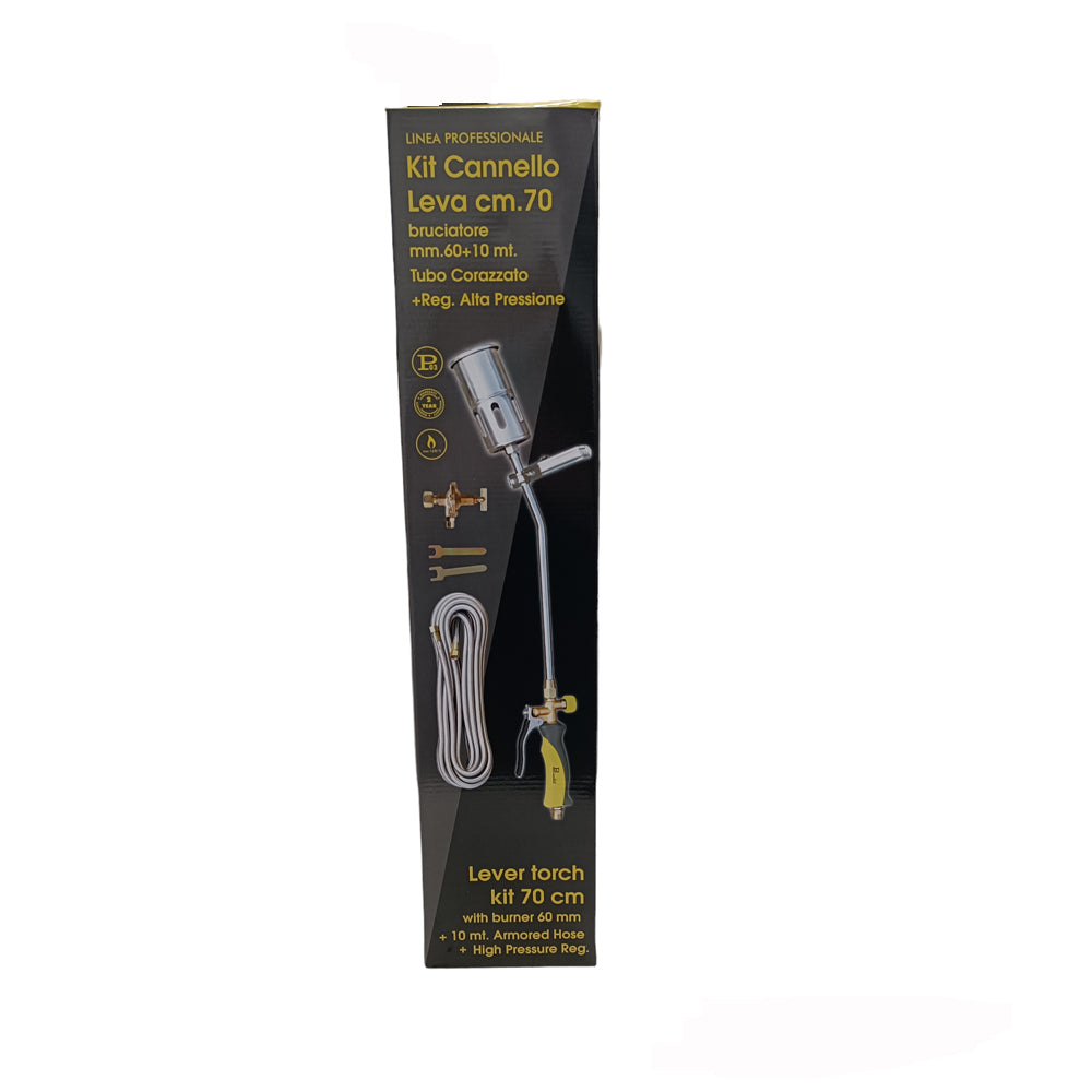 KIT CANNELLO DA RISCALDO A LEVA 70cm BRUCIATORE 60mm + REGOLATORE + TUBO 10m PROJECT03 I081LKRC