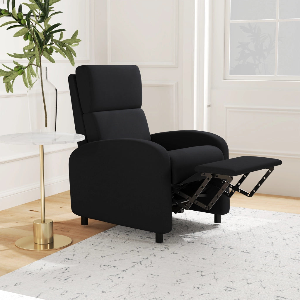 Poltrona relax reclinabile con poggiapiedi ¨C Xylo ¨C tessuto nero