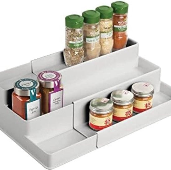 Sostegno per Cassetto - Sostegno per Cassetto Estendibile - Sostegno per Cassetto Flessibile - Cassetto per Erbe - Colore Grigio Chiaro