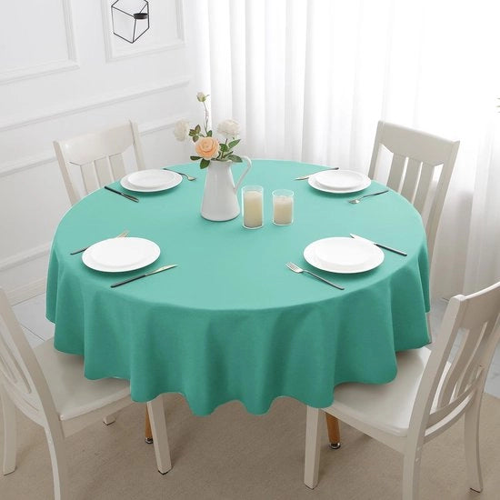 Tavolo da giardino copri tavolo da esterno 140 cm azzurro acqua resistente copri tavolo da esterno copri tavolo tessuto decorativo per festa, compleanno, giardino, primavera, estate, terrazza, balcone, matrimonio, Pasqua