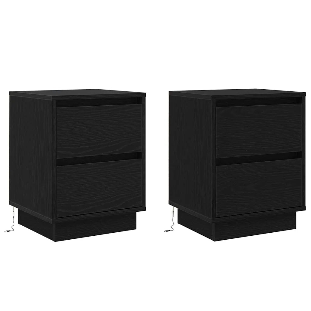 Armadio da Notte 2 pcs Rovere Nero 39 x 34,5 x 50 cm 869613