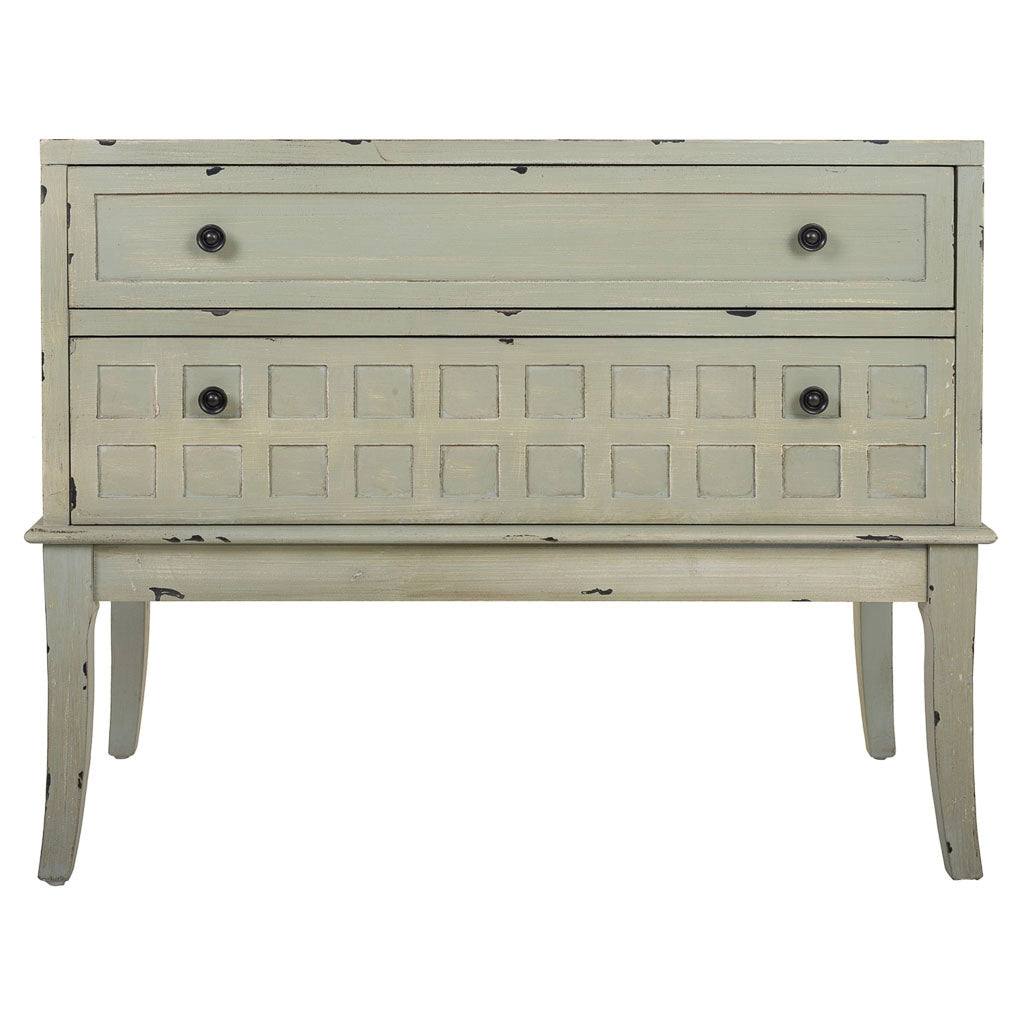 Cassettiera Mobile da ingresso in legno verde 88x38x72h