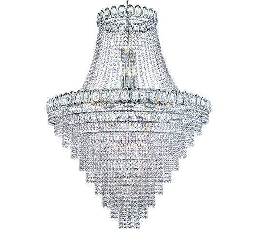 Lampadario Classico Louis Phillipe Acciaio Cromo Vetro 28 Luci E14