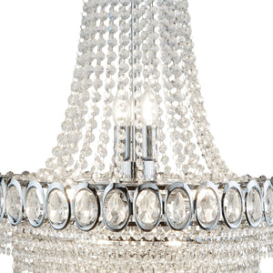 Sospensione Classico Louis Phillipe Acciaio Cromo Vetro 11 Luce E14