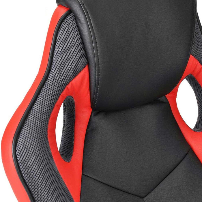 Sedia Gaming Poltrona Ufficio Direzionale 5Ruote Girevoli Sportiva Racer Nero Rosso