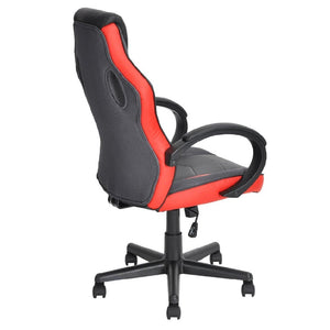 Sedia Gaming Poltrona Ufficio Direzionale 5Ruote Girevoli Sportiva Racer Nero Rosso