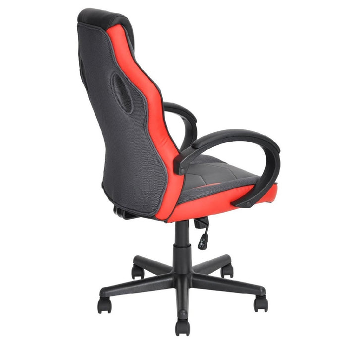 Sedia Gaming Poltrona Ufficio Direzionale 5Ruote Girevoli Sportiva Racer Nero Rosso