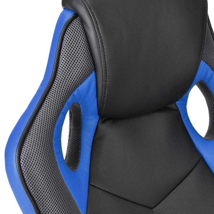 Sedia Gaming Poltrona Ufficio Direzionale 5Ruote Girevoli Sportiva Racer Nero Blu