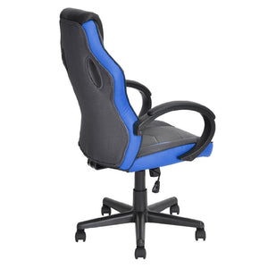 Sedia Gaming Poltrona Ufficio Direzionale 5Ruote Girevoli Sportiva Racer Nero Blu