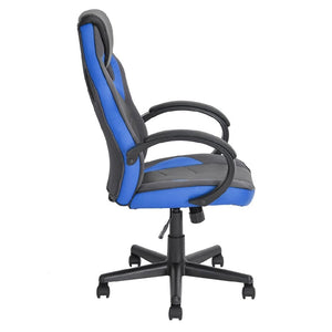 Sedia Gaming Poltrona Ufficio Direzionale 5Ruote Girevoli Sportiva Racer Nero Blu