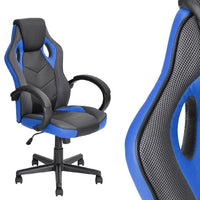 Sedia Gaming Poltrona Ufficio Direzionale 5Ruote Girevoli Sportiva Racer Nero Blu