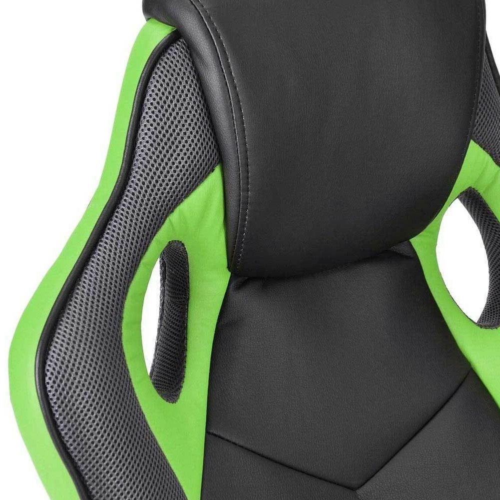 Sedia Gaming Poltrona Ufficio Direzionale 5Ruote Girevoli Sportiva Racer Nero Verde