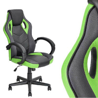 Sedia Gaming Poltrona Ufficio Direzionale 5Ruote Girevoli Sportiva Racer Nero Verde
