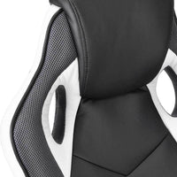 Sedia Gaming Poltrona Ufficio Direzionale 5Ruote Girevoli Sportiva Racer Nero Bianco