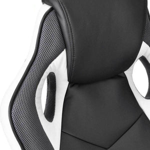 Sedia Gaming Poltrona Ufficio Direzionale 5Ruote Girevoli Sportiva Racer Nero Bianco